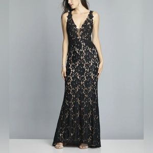 DAVE & JOHNNY Women's Black Lace Formal Dress - Style 2109
